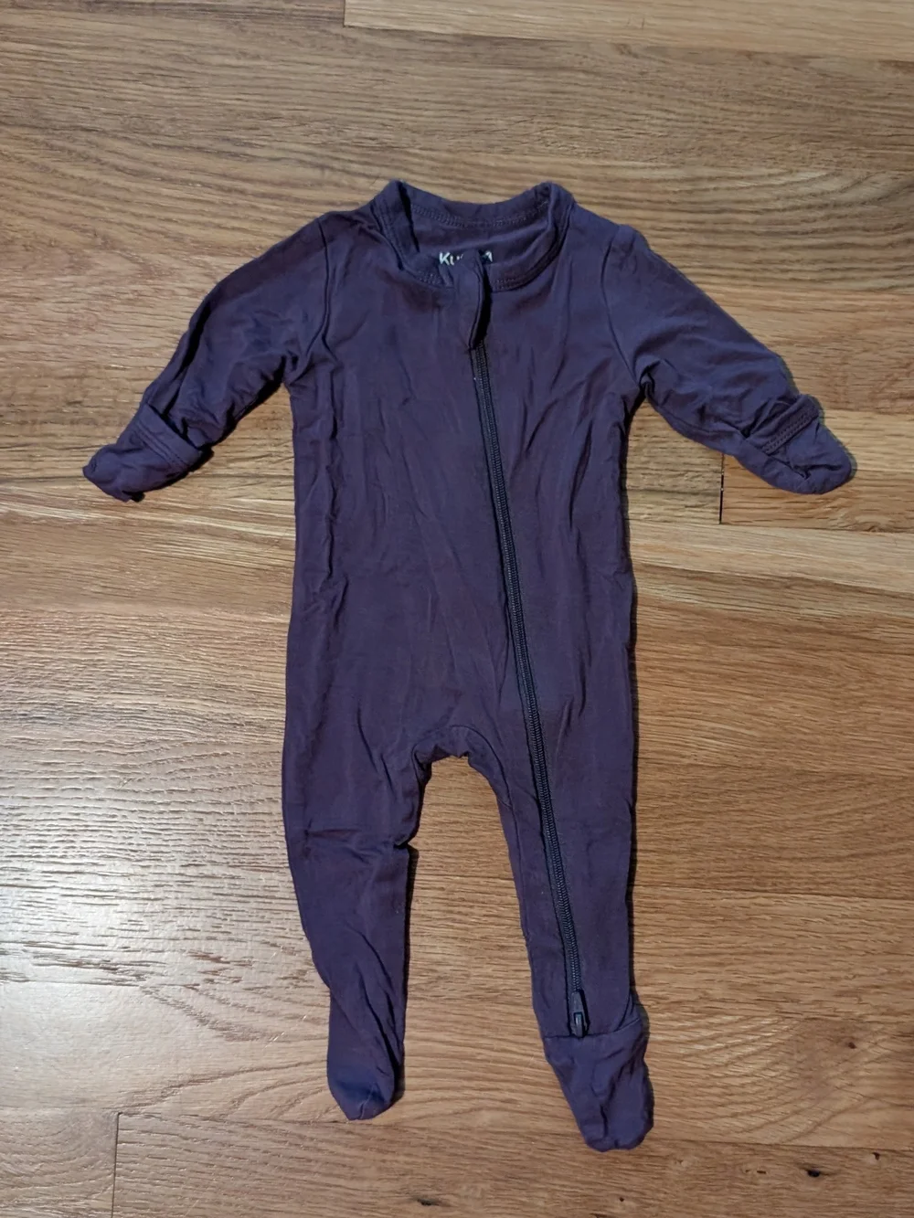 Kids Premie One Piece Footed Zipper Pajamas - Purple -